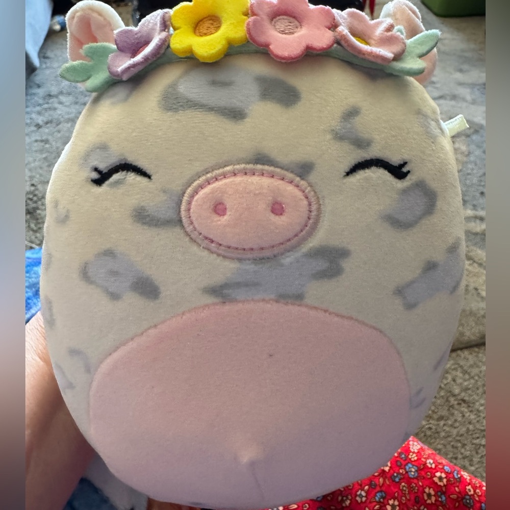 Squishmallows Plush Pig with Floral Headband small